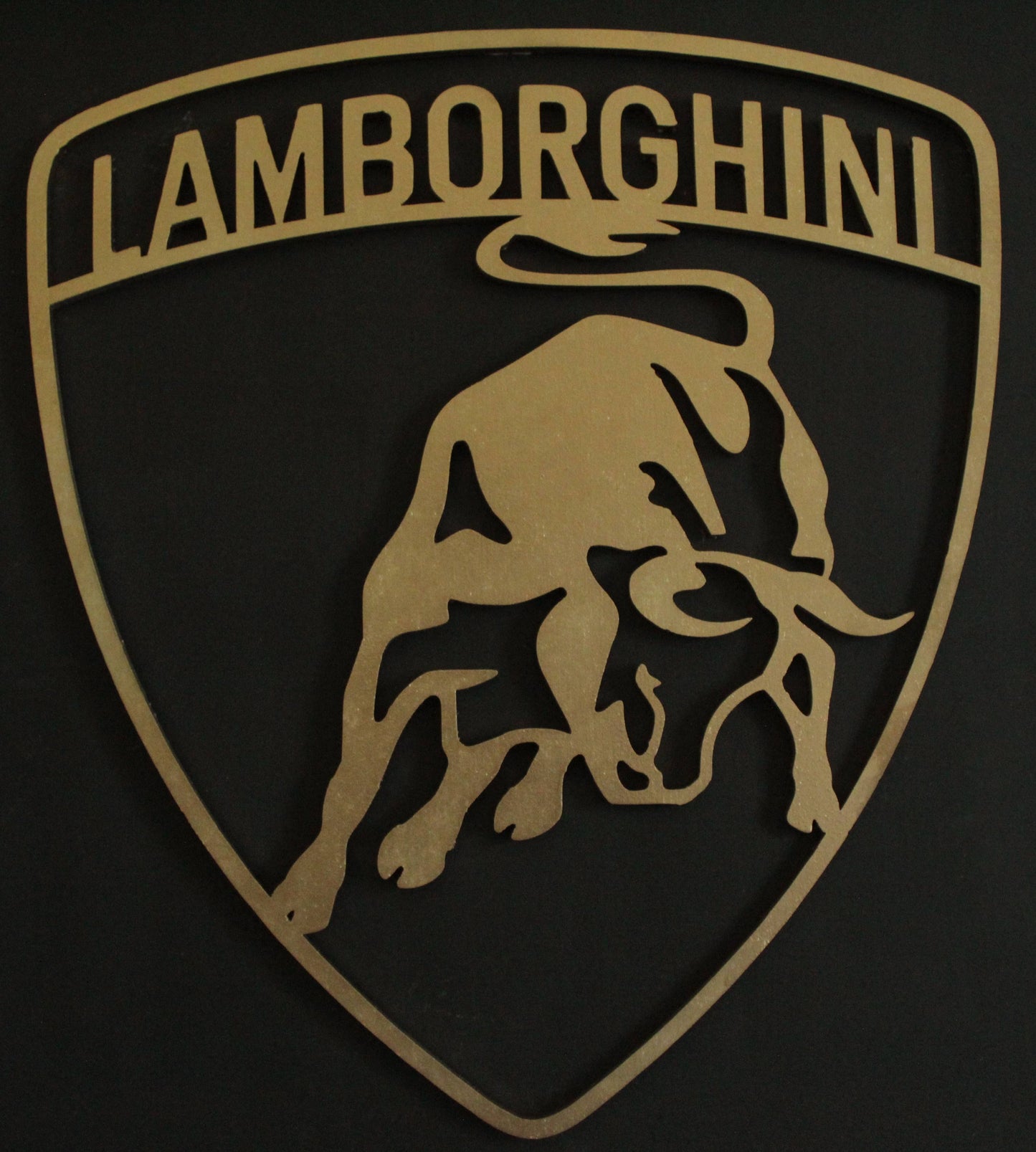 Cadre mural artisanal en bois 40x40cm Lamborghini